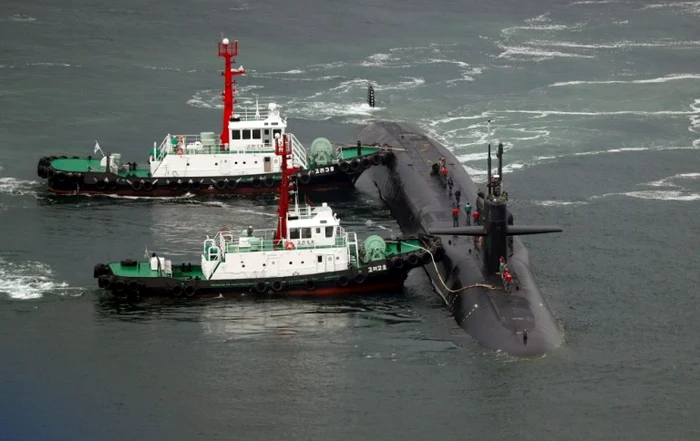 Submarin nuclear USS Michigan in Coreea de Sud FOTO AFP