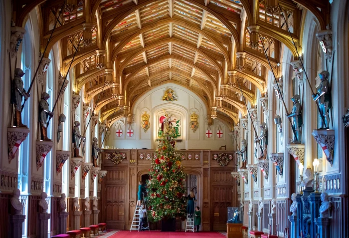 Bradul de Crăciun din Capela Sf. Gheorghe are o înălțime de peste 6 m