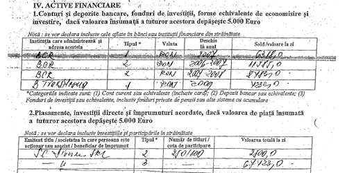 Conform declaraţiei de avere, Adriana Bratosin are economii în valoare totală de 31.000 de euro şi plasamente de 69.000 de euro.