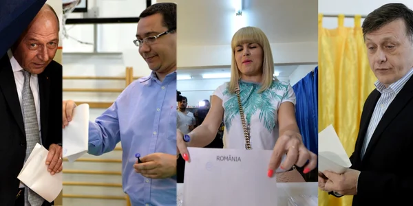 Antonescu - Ponta - Basescu si Udrea la alegeri FOTO Mediafax 