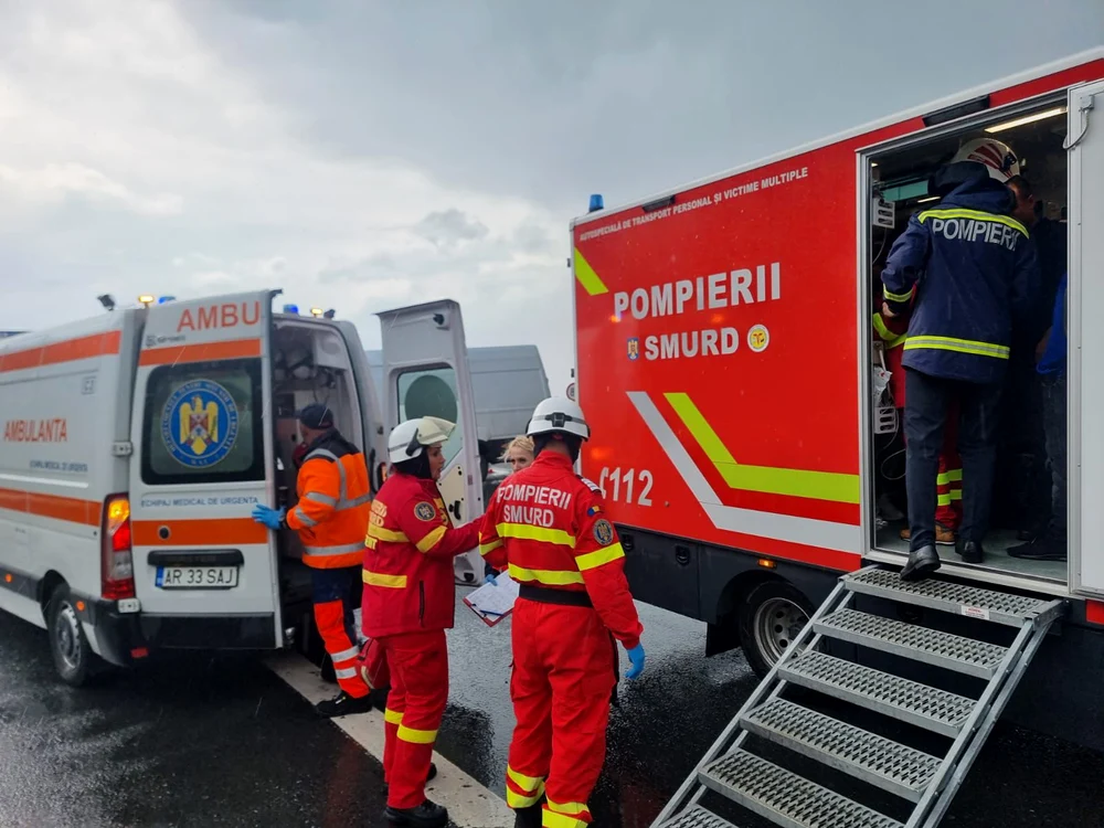 Accident grav în Arad FOTO: ISU 