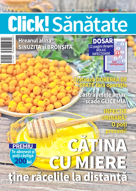 Iată ce mai poţi citi în numărul de  noiembrie al revistei Click! Sănătate:  Tratamentele dentare în sarcină - Prematurii au nevoi speciale - Cum ştii că a început menopauza