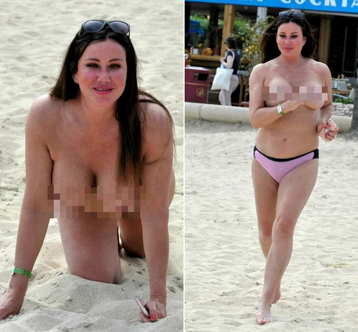 Lisa Appleton a pozat topless pe plajăFoto: Profimedia