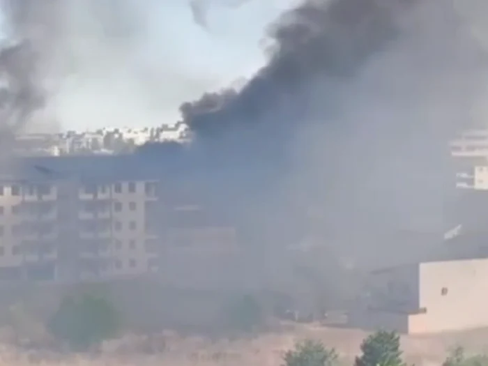 Incendiul provocat de bărbat/FOTO: Imagini amator
