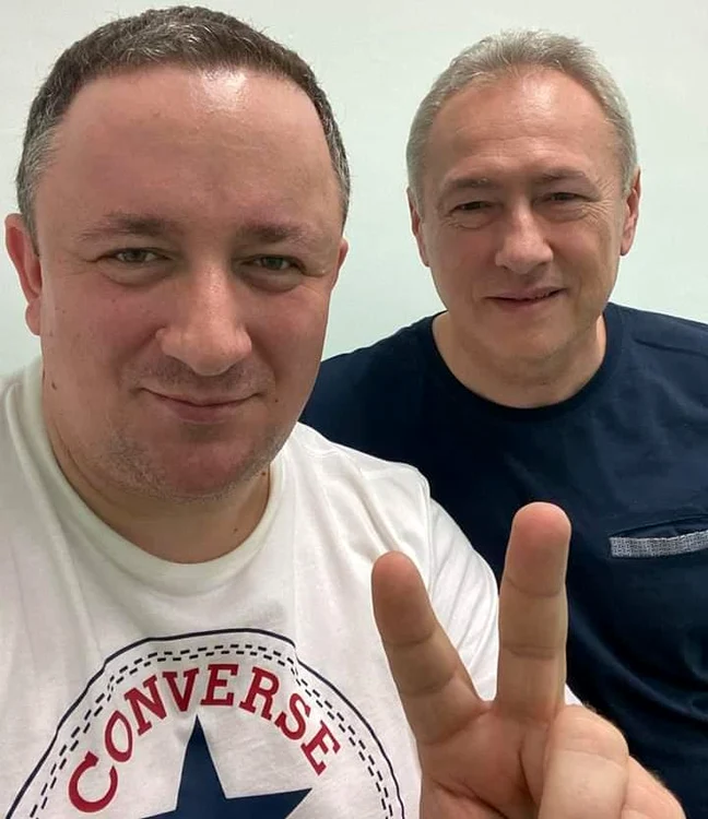 Administratorul Devei Adrian Nicoale David și deputatul PNL Lucian Heiuș, prima fotografie de pe patul de spital