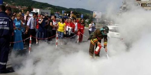 Imagine de arhivă de la o simulare făcută de pompieri