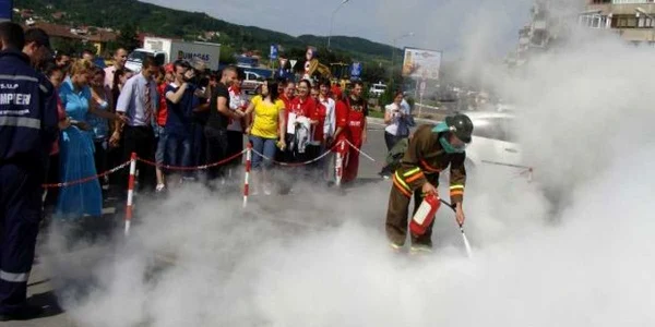 Imagine de arhivă de la o simulare făcută de pompieri