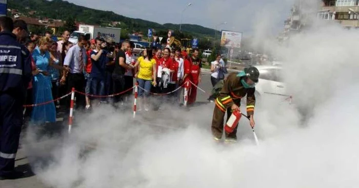 Imagine de arhivă de la o simulare făcută de pompieri