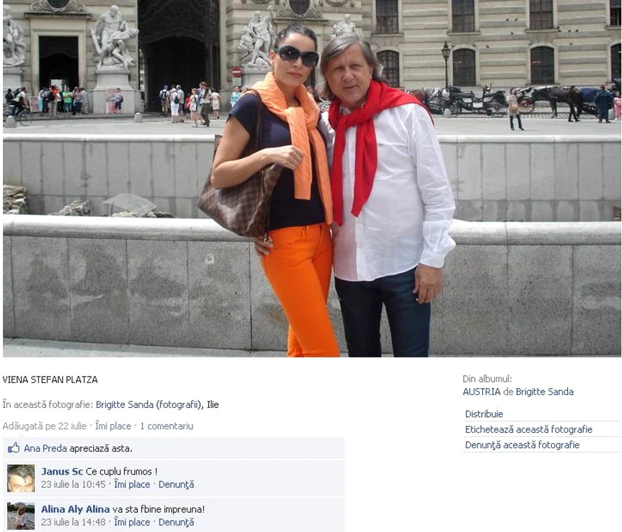 Ilie Năstase si Brigitte pe Facebook