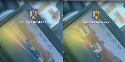 Șofer turc rămas fără permis după o depășire pe DN7 în Vâlcea Colaj capturi video jpg