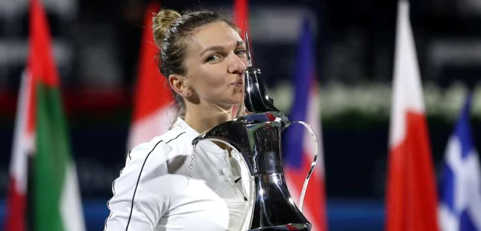 Simona Halep a reuşit lovituri de excepţie în finala cu Rybakina de la Dubai. Foto: Epa