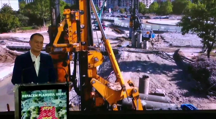 Primarul a anunțat că lucrările sunt avansate. FOTO captura video Facebook Planșeul Unirii