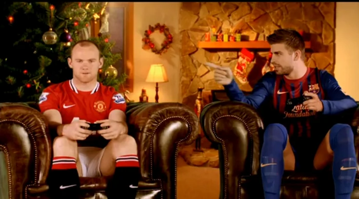 Wayne Rooney şi Gerard Pique în spotul publicitar FIFA 2011