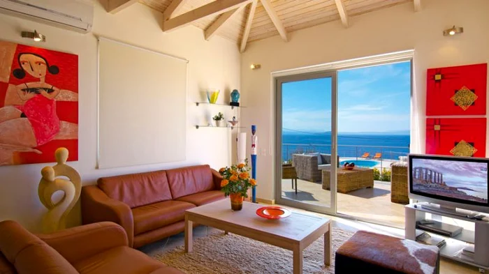 Livingul casei de unde Simona poate admira priveliştea