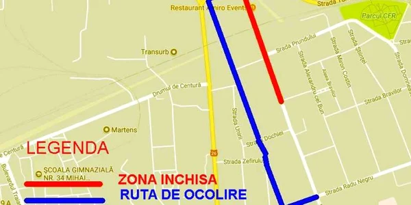Harta şantierului de pe strada Traian INFOGRAFIE C Crângan