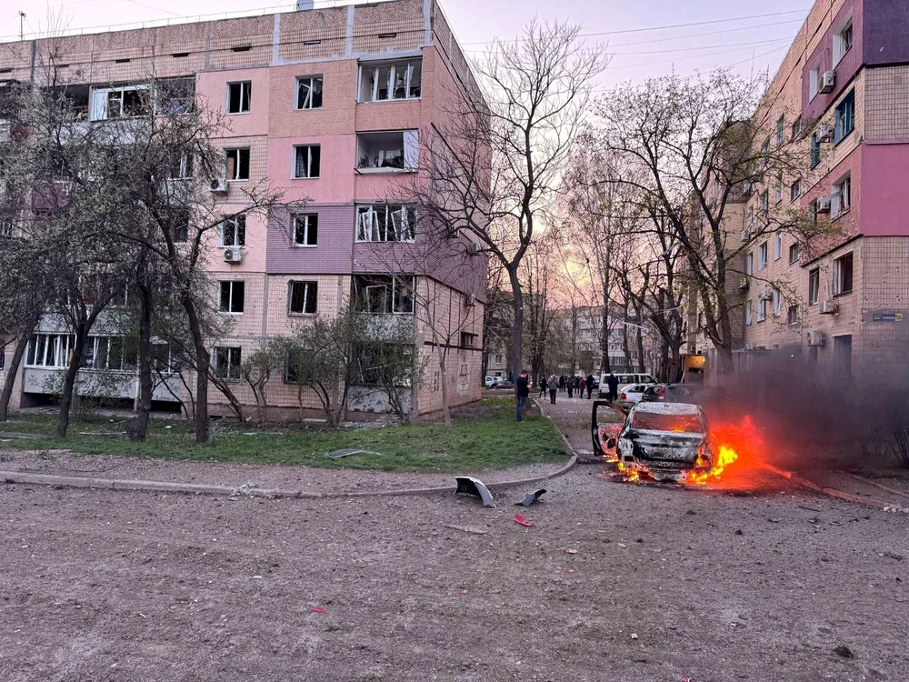 Atacul a provocat mai multe incendii FOTO Raduga / X