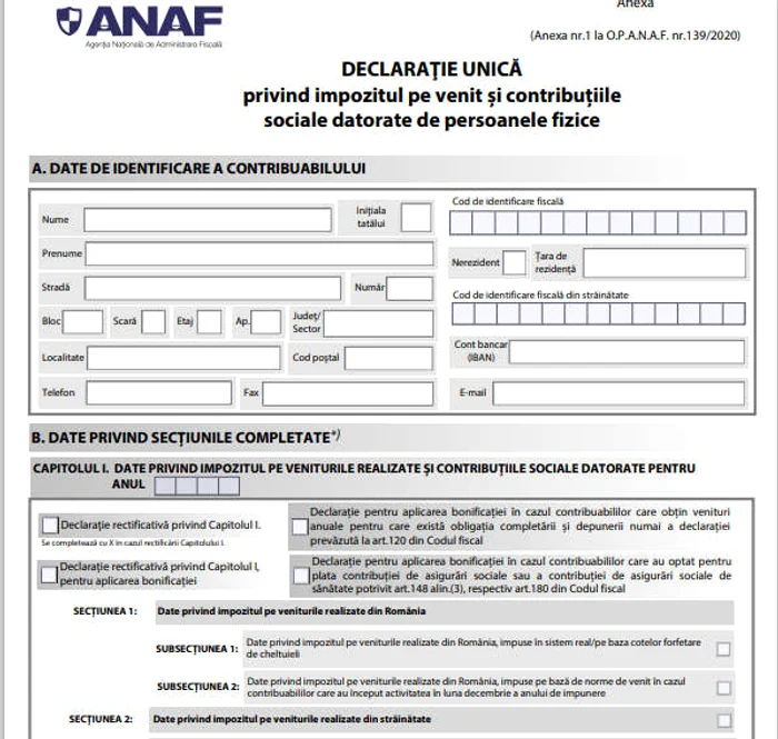 Declarația Unică 2020 trebuie completată inclusiv de persoanele care obțin venituri din chirii