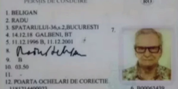 O copie a butetinului regretatului actor Radu Beligan a fost scoasă la vânzare pe internet FOTO Digi 24