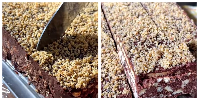 Tort cu biscuiți / Foto: colaj captură video TikTok