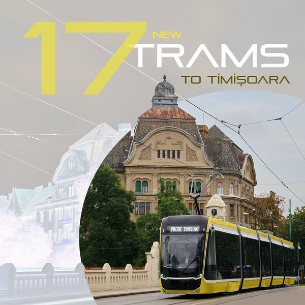 Încă 17 tramvaie Bozankaya pentru Timișoara. De această dată în galben-negru