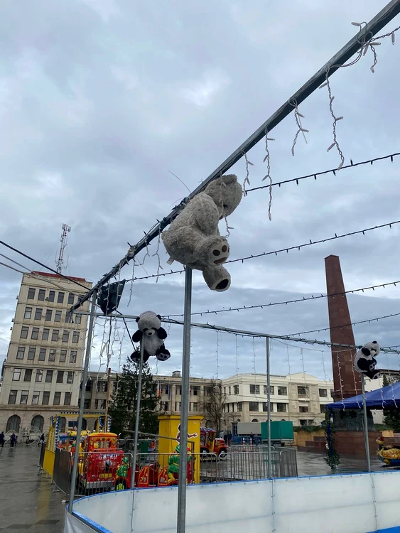 Ursuleți ”trași în țeapă” la Focșani FOTO: Facebook/Anail Anail