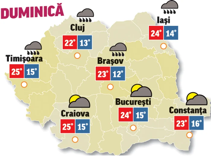 Astăzi, temperaturile vor crește cu câteva grade, și cerul va fi mai degajat decât ieri