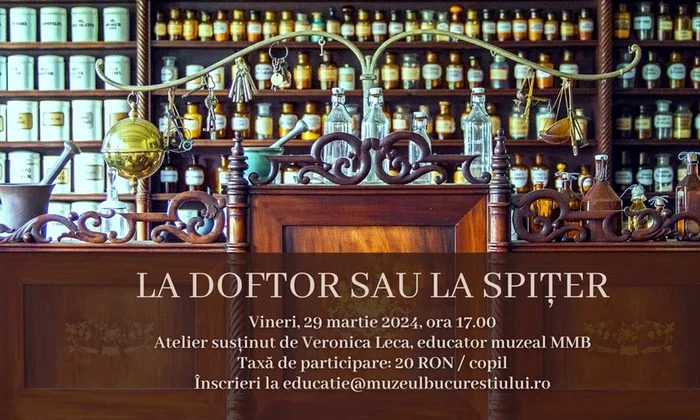 „La doftor sau la spițer”, atelier pentru copii la Palatul Suțu