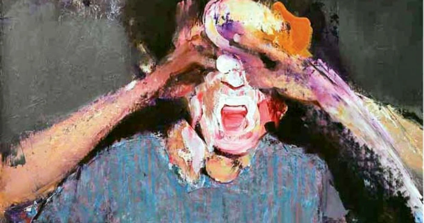„Pie Fight Study“ de Adrian Ghenie, pictură în ulei vândută cu 52.764 de euro la casa de licitaţii Tajan din Paris