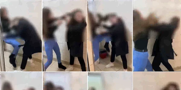 Bătaie între două eleve de la Colegiul Economic din Râmnicu Vâlcea Sursă capturi video Vocea Vâlcea