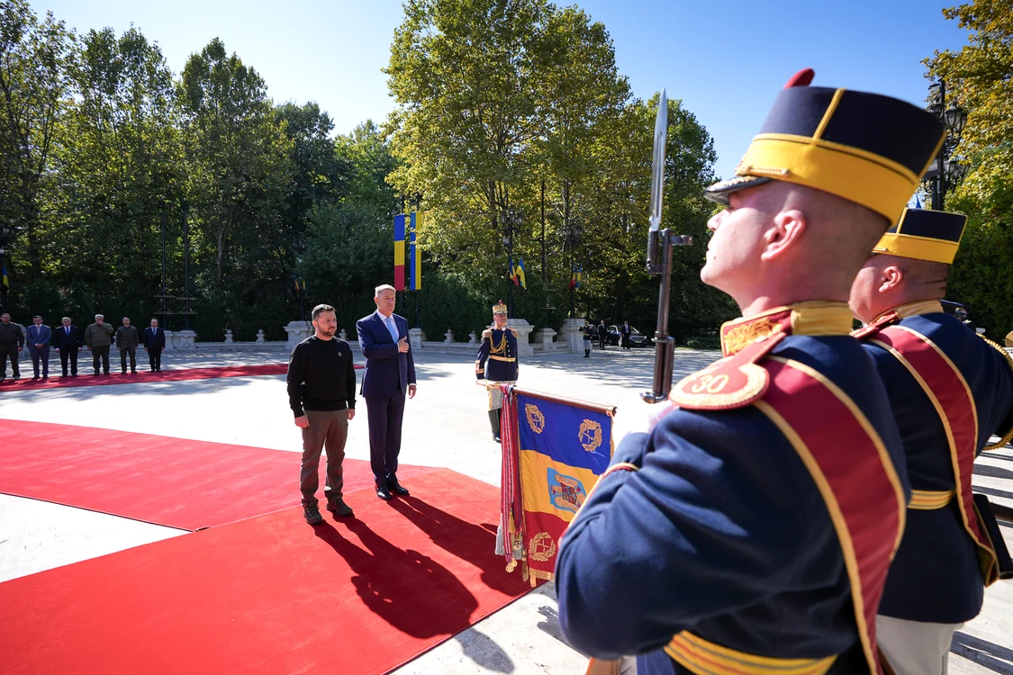 Volodimir Zelenski, primit la Cotroceni de Klaus Iohannis. Foto: Presidency