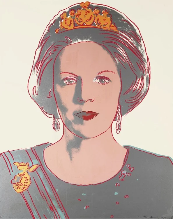 O serigrafie rară a lui Andy Warhol, cu Regina Beatrix a Țărilor de Jos (Foto: Sotheby's)