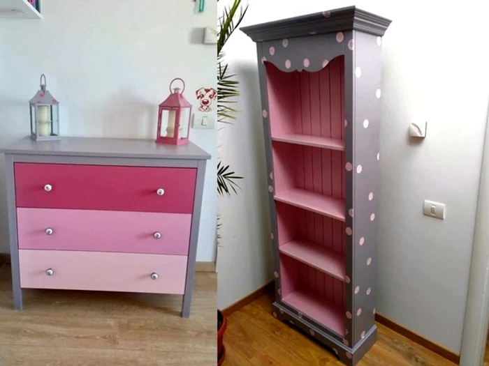 
    Aceasta este mobila pe care Irina a avut-o în adolescență. A recondiționat-o și a pus-o în camera fetițelor ei  