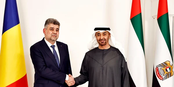 Întrevederea premierului Marcel Ciolacu cu Șeicul Mohammed bin Zayed al Nahyan, președinte al Emiratelor Arabe Unite și conducătorul Emiratului Abu Dhabi jpeg