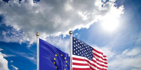 drapel steag uniunea europeana statele unite ale americii america foto shutterstock