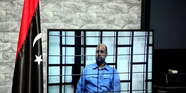 Saif al-Islam Gaddafi la procesul din 2014 FOTO EPA-EFE