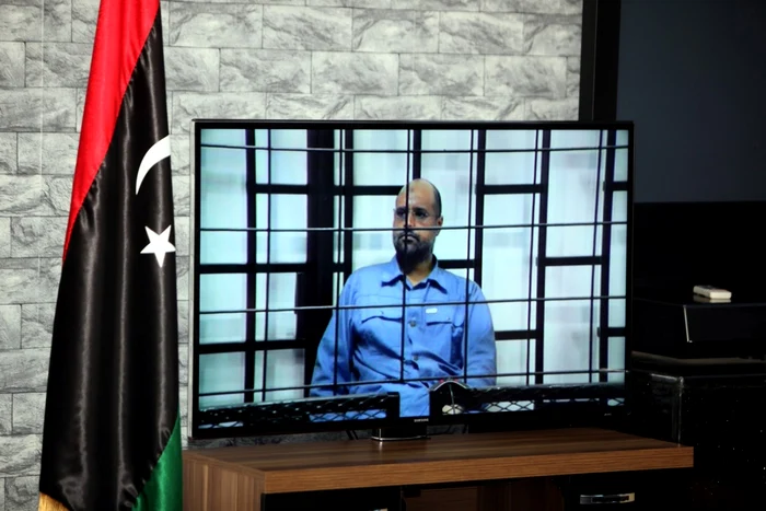 Saif al-Islam Gaddafi la procesul din 2014 FOTO EPA-EFE