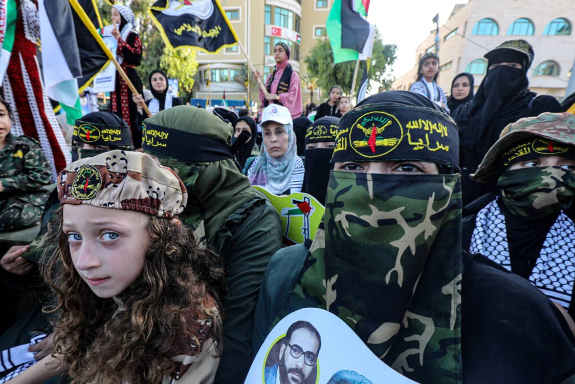 Demonstrație pro-Hamas,, ieri, pe străzile din Gaza