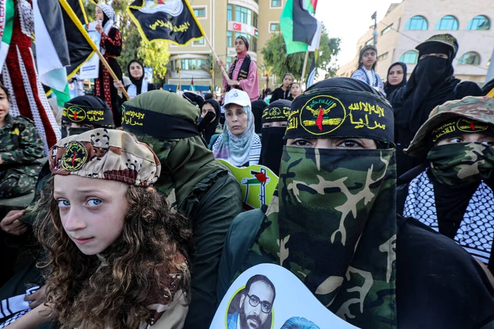 Demonstrație pro-Hamas,, ieri, pe străzile din Gaza