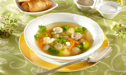Turkey soup with liver dumplings jpeg