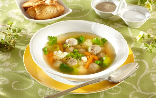 Turkey soup with liver dumplings jpeg