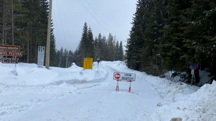 Turiştii nu mai au voie să circule pe Dj 713 - Transbucegi. FOTO: LDP Dâmboviţa