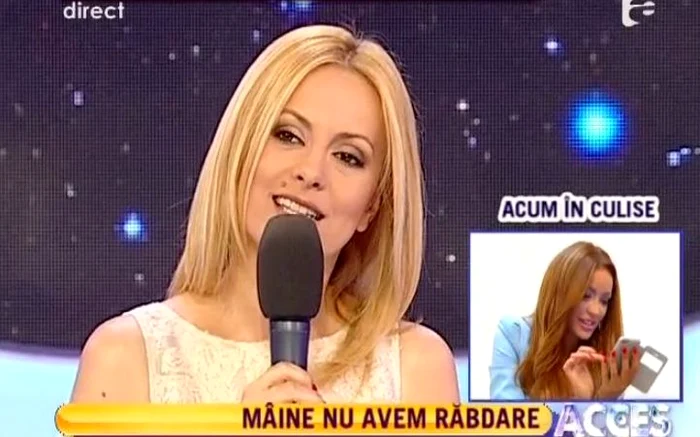 Bianca Drăguşanu zâmbea toată în culisele «Acces direct»