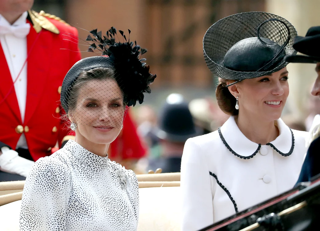 Regina Letizia cu Prințesa Kate la Castelul Windsor când Regele Felipe a primit Ordinul Jartierei în 2019 GettyImages 1150381127 jpg
