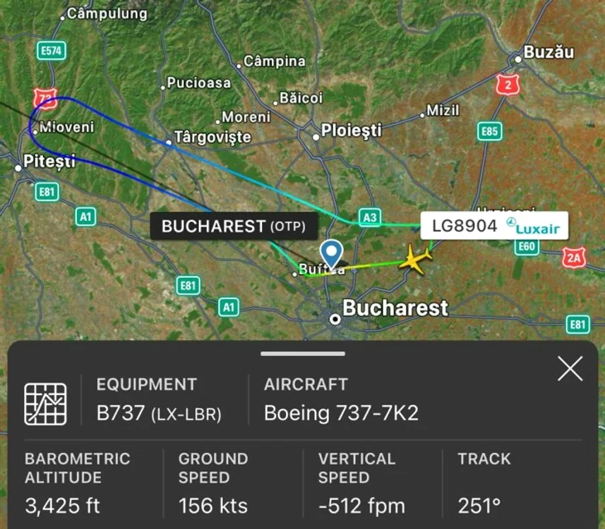 Zborul Luxair dintre Bucureşti şi Luxemburg a fost anulat. FOTO Boarding Pass
