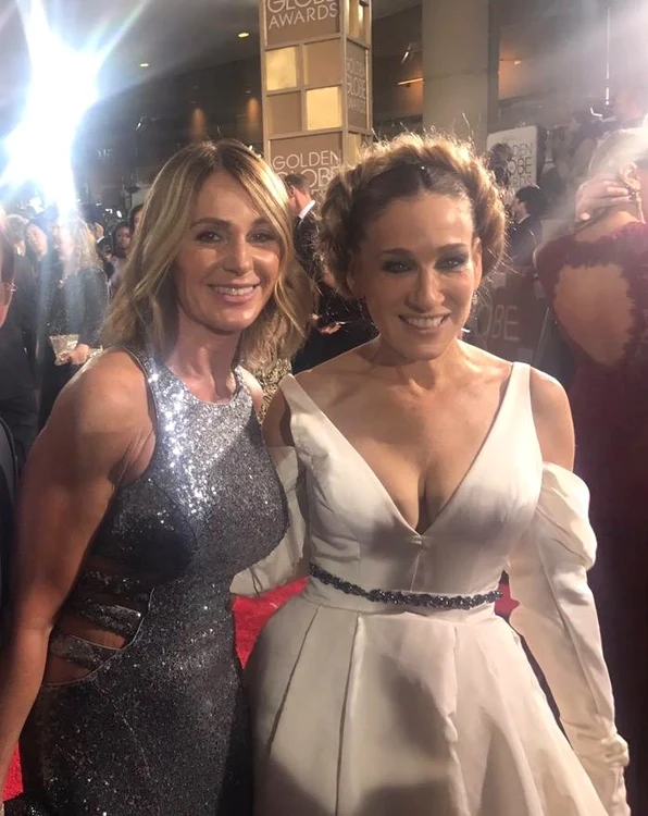 Nadia Comaneci si Sarah Jessica Parker la Globurile de Aur 2017 jpeg