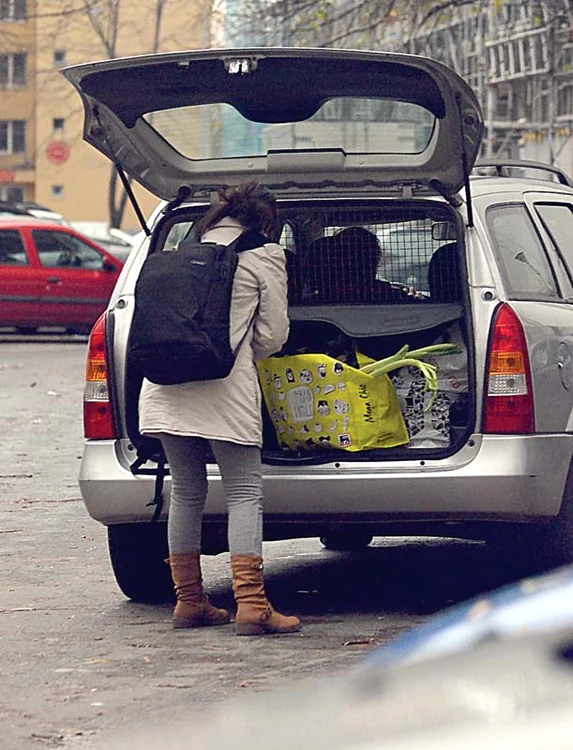 Domnica a cărat o parte din cumpărăturile din portbagaj