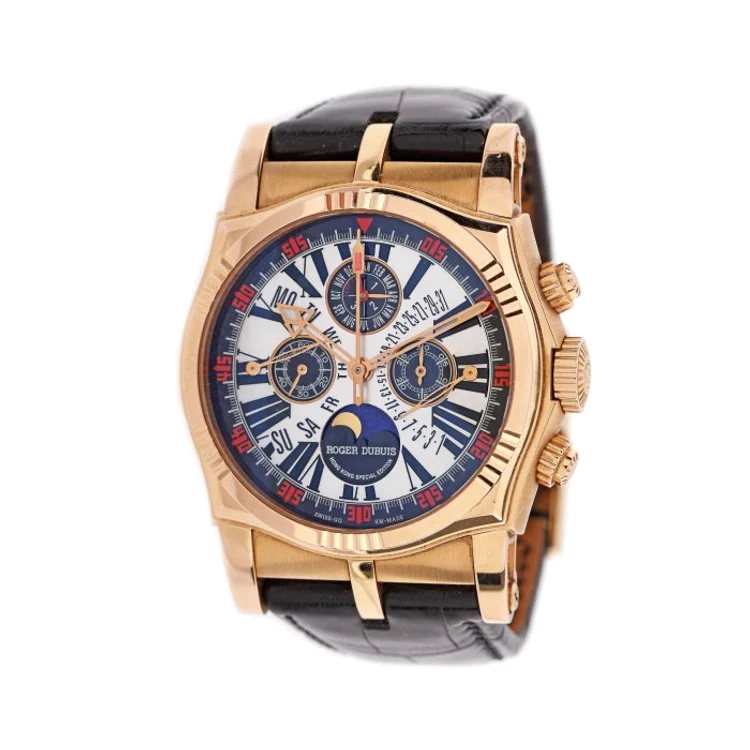 Ceasul Roger Dubuis din aur roz este cotat în cataloage la 15.000 de euro. Foto: artmark.ro