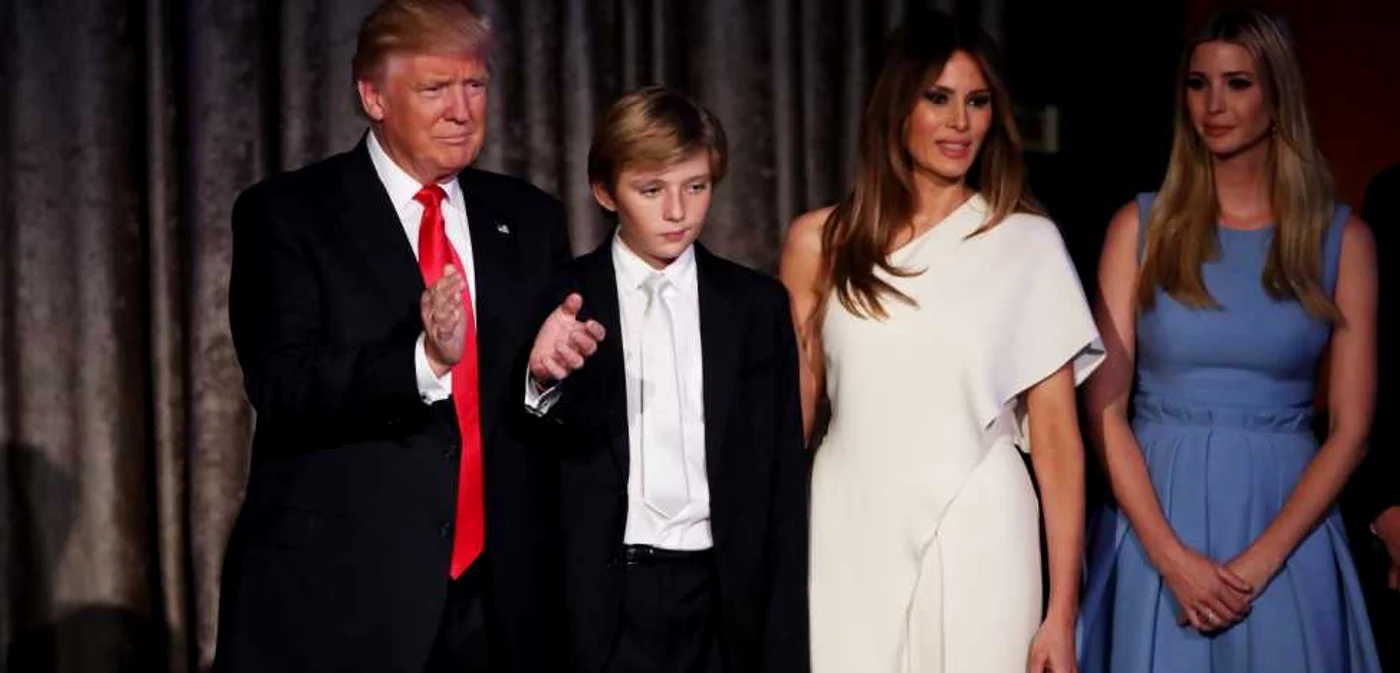 Preşedintele ales al SUA, Donald Trump împrenună cu soţia Melania, şi copii Barron şi Ivanka