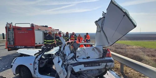 Accident pe autostrada FOTO ISU Arad