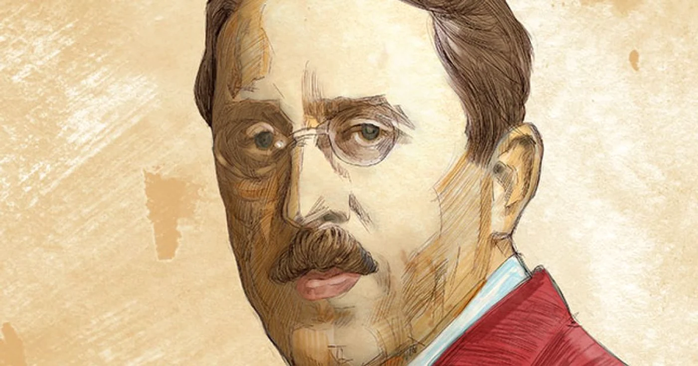 Economistul Virgil Madgearu   Desen de Florian Marina